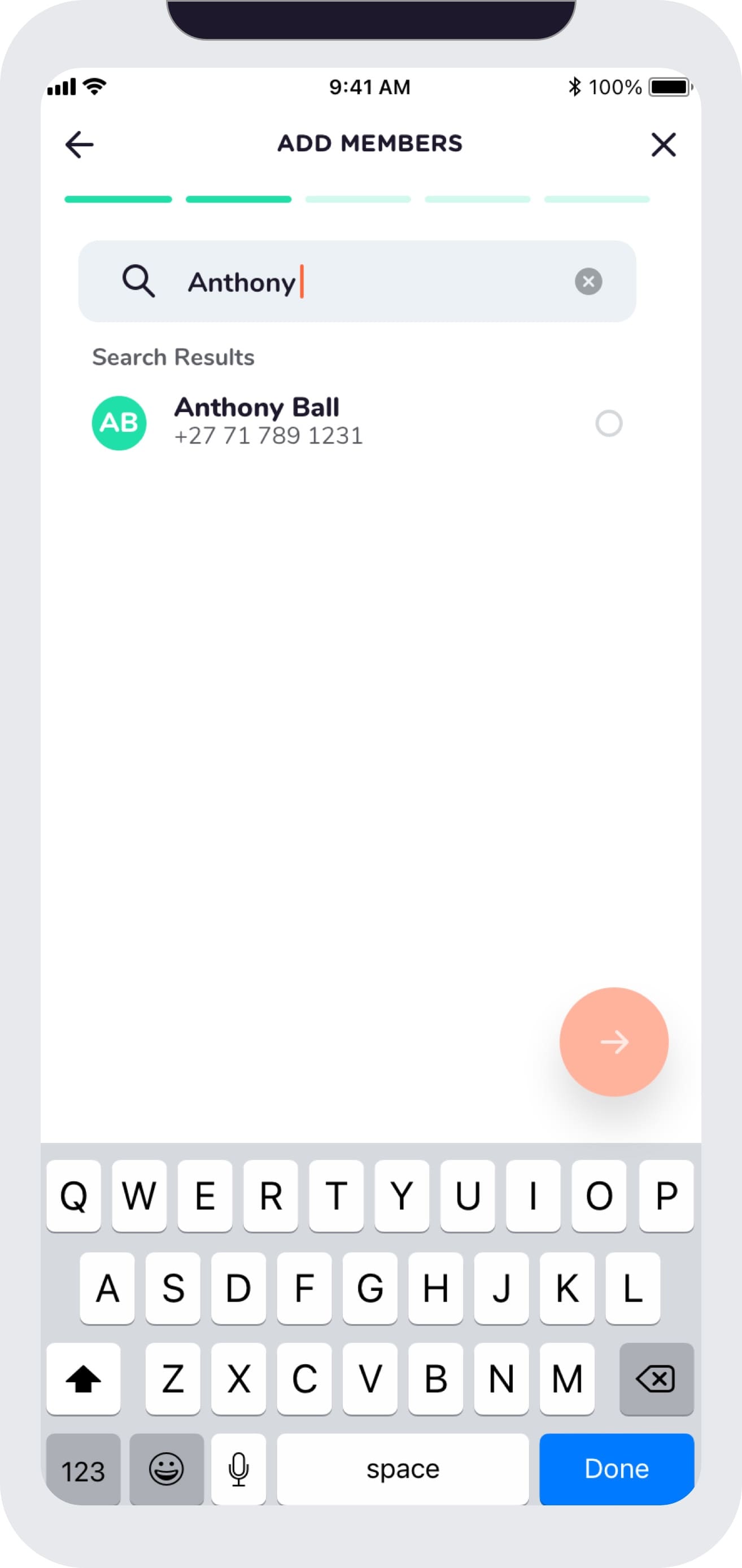 Shared goals dashboard showing collaborators