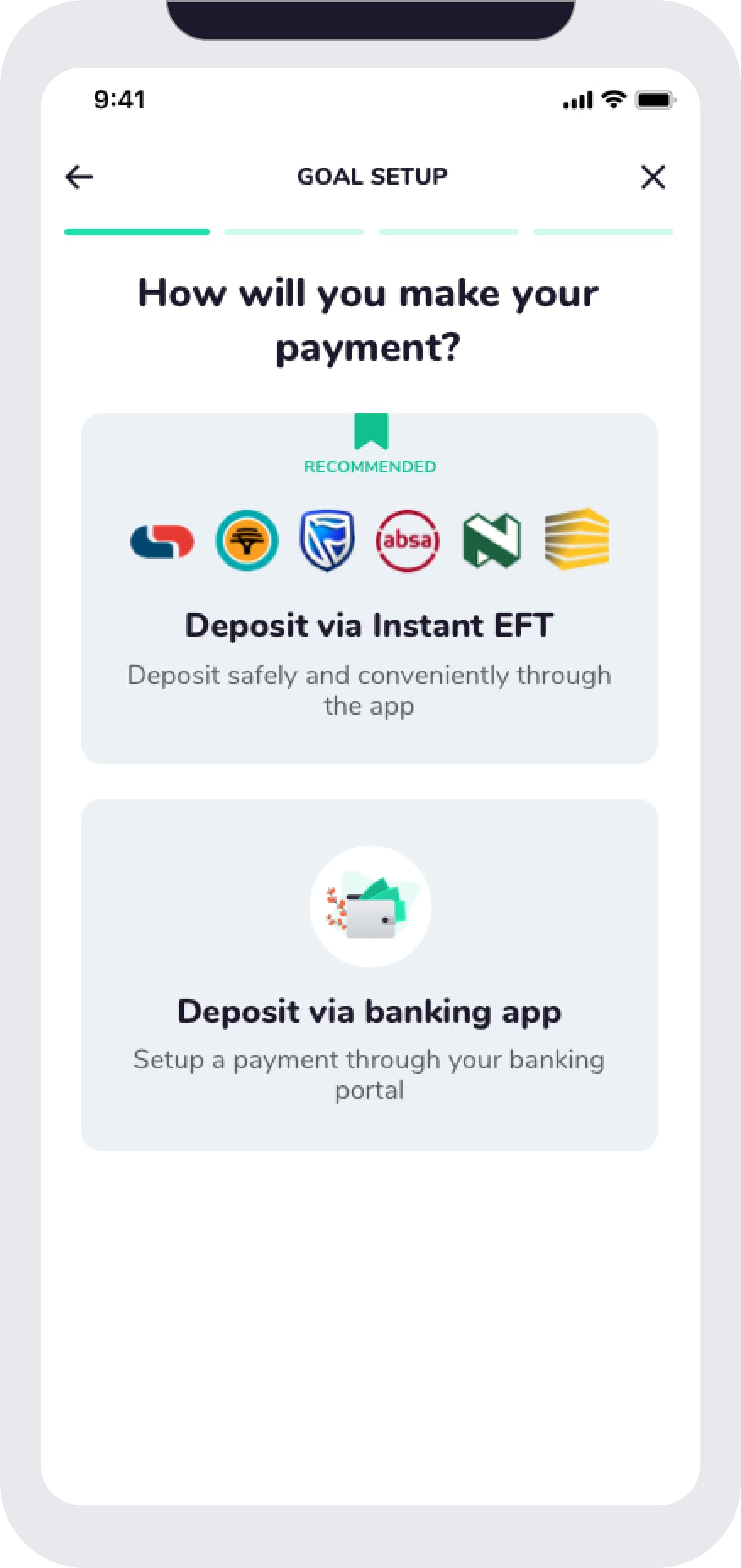 Franc app dashboard tracking a TFSA