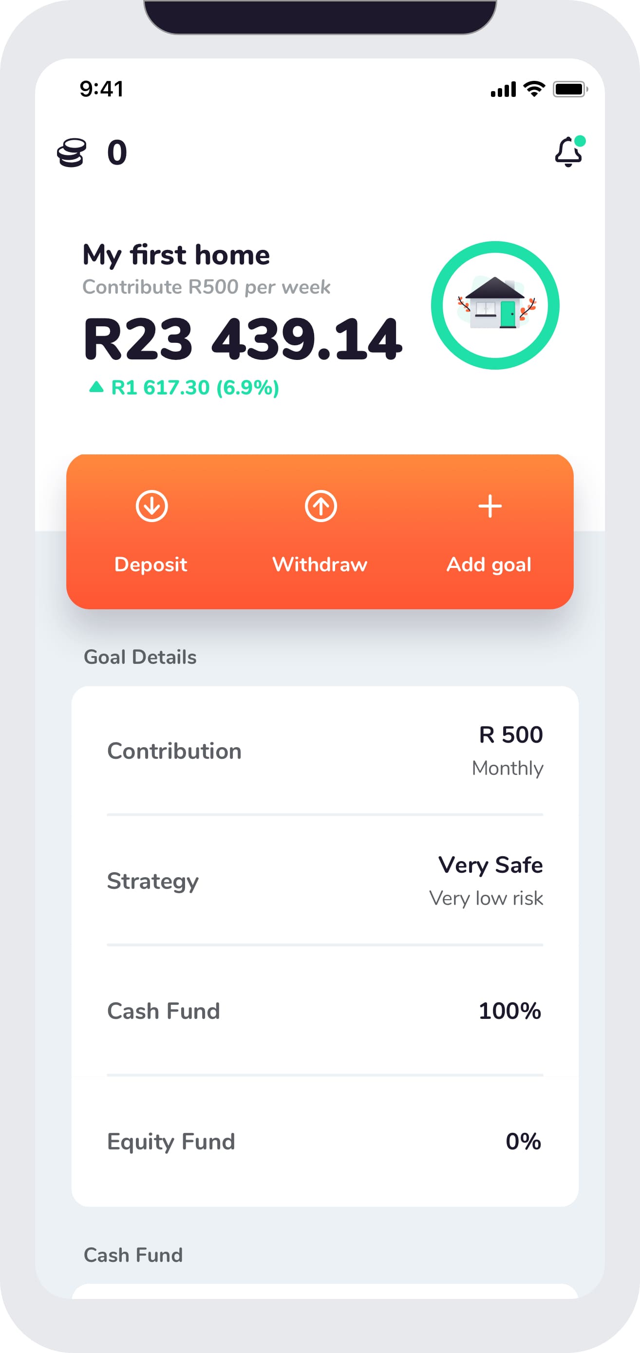 Franc goal tracking dashboard