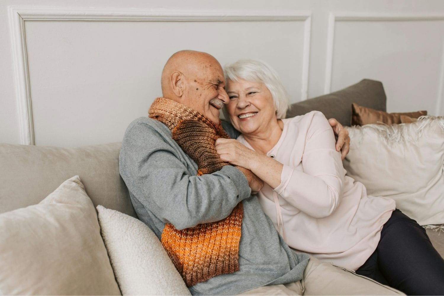 Old couple on the couch