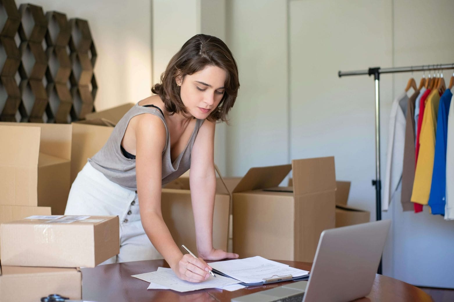 Woman working on her hustle