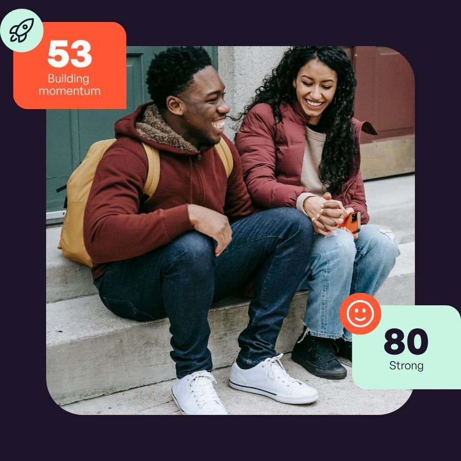 A couple comparing the Franc Wealth Score
