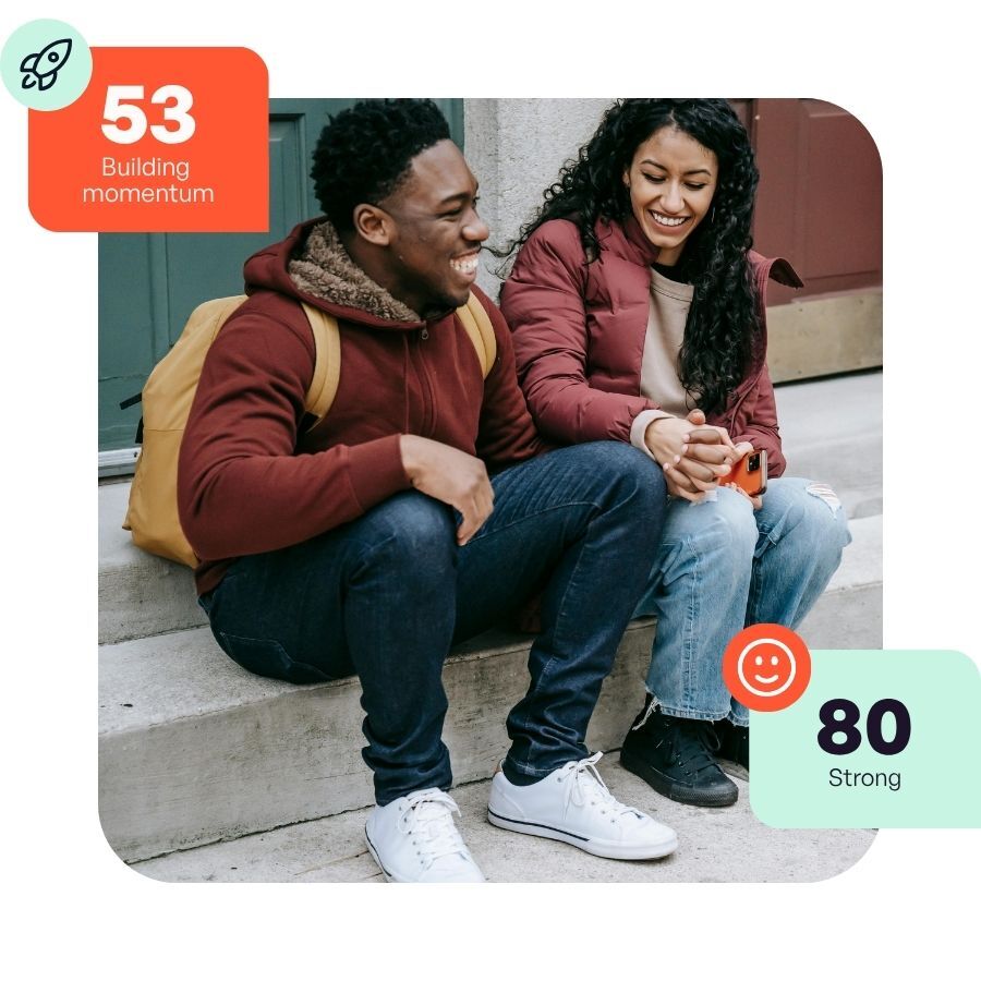 A couple comparing the Franc Wealth Score